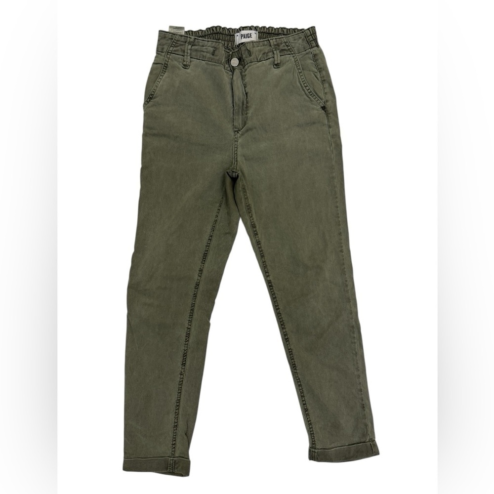 PAIGE Sage Green Elastic Waist Pants Size 26
